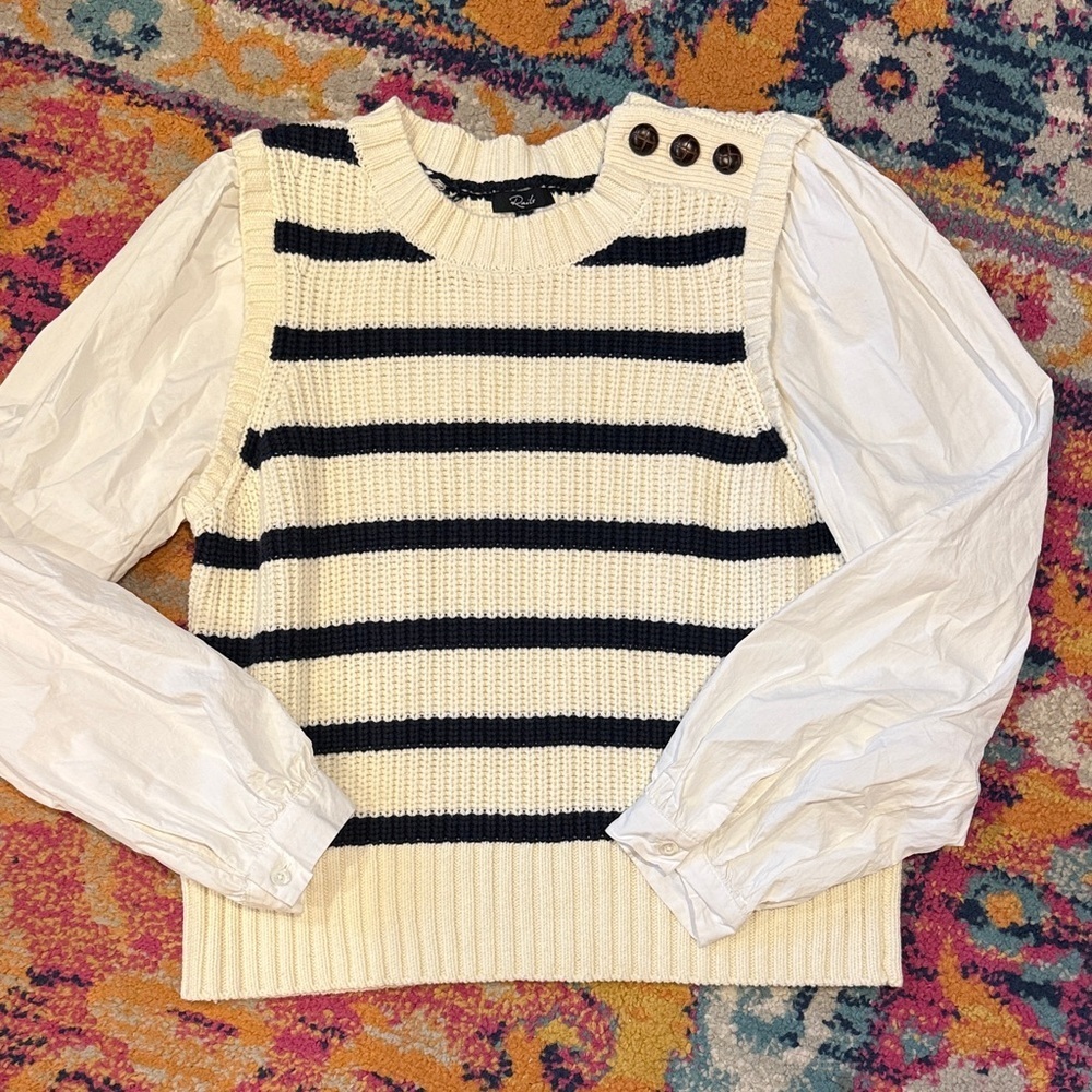 Rails Navy and Cream Striped Sweater Vest - Picture 4 of 9